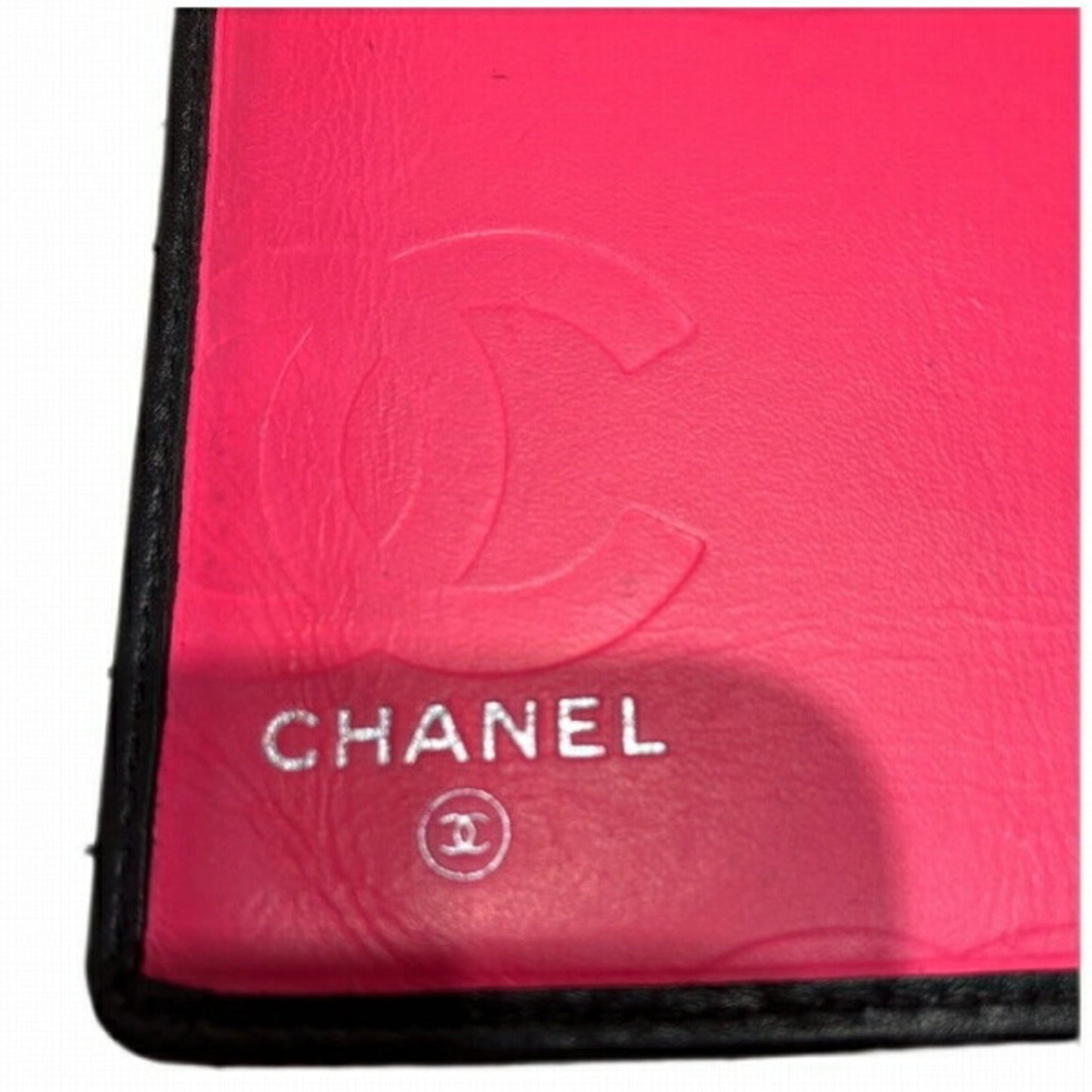 Luxury Chanel Cambon Line A26717 Coco Mark Black Bifold Wallet Long Women's