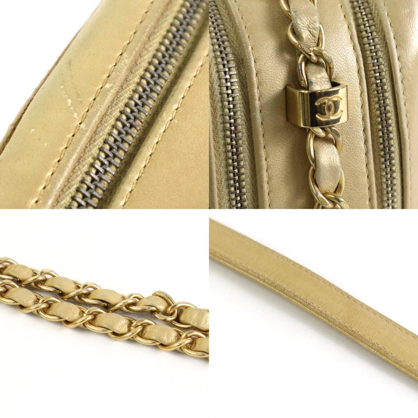 Luxury Chanel Diagonal Shoulder Bag Matelasse Leather/Metal Gold Women's