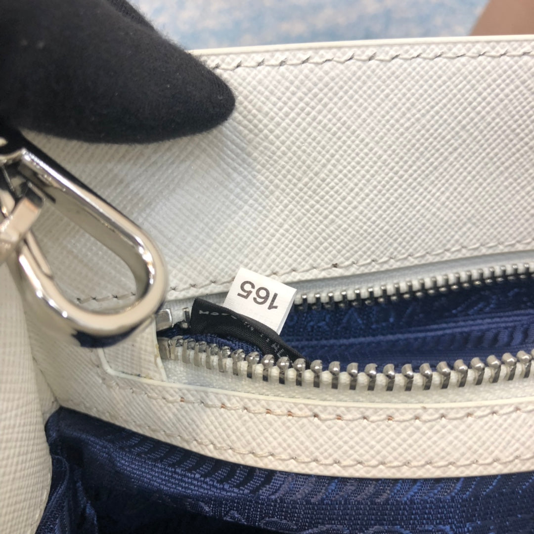 Luxury PradaMINI 23 BAG IN WHITE SAFFIANO LEATHER