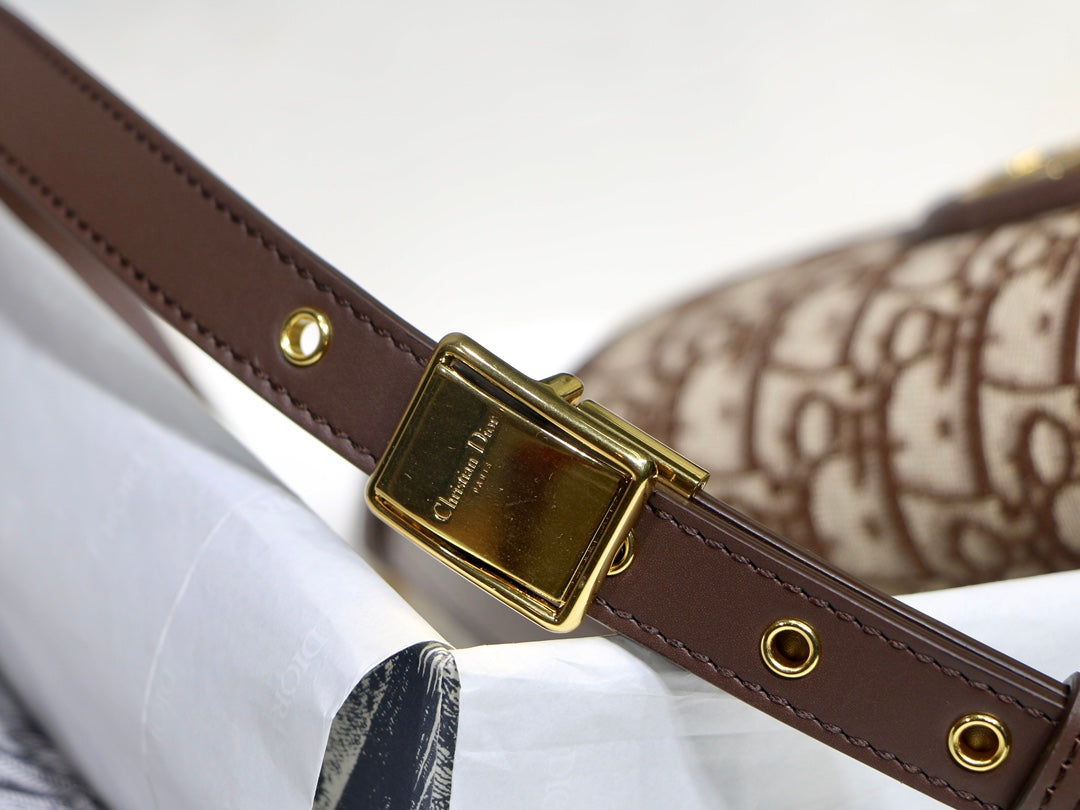 Luxury DiorMEDIUM BOBBY 22CM CHOCOLATE OBLIQUE CANVAS GOLD HARDWARE