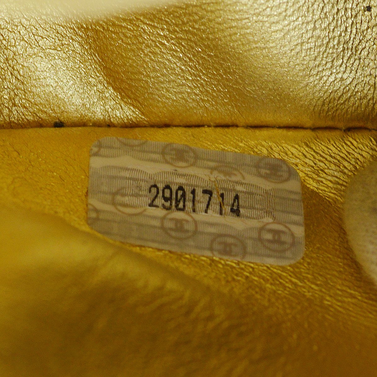 CHANEL Classic Flap Micro Mini Hand Bag Gold Lambskin 91454