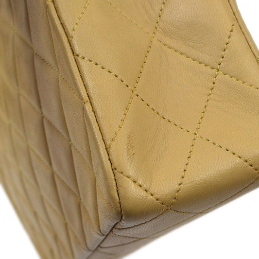 CHANEL 1991-1994 Classic Square Flap 20 Beige Lambskin 91609