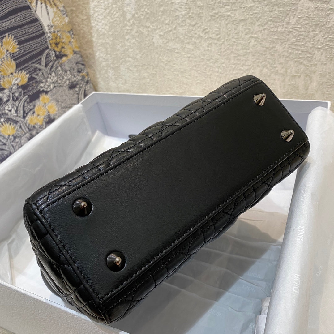 Luxury Diorsmall lady 20 black lambskin shw