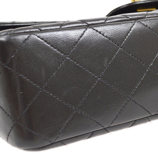 CHANEL★ 1994 Classic Flap Top Handle Bag Medium Black Lambskin 41952