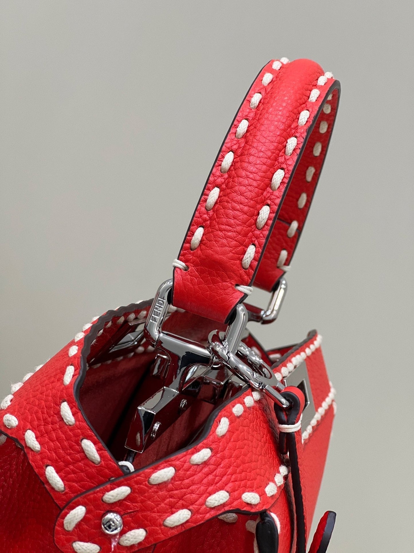 Luxury FendiPEEKABOO ISEEU 33 IN RED GRAINED CALFSKIN SILVER HARDWARE