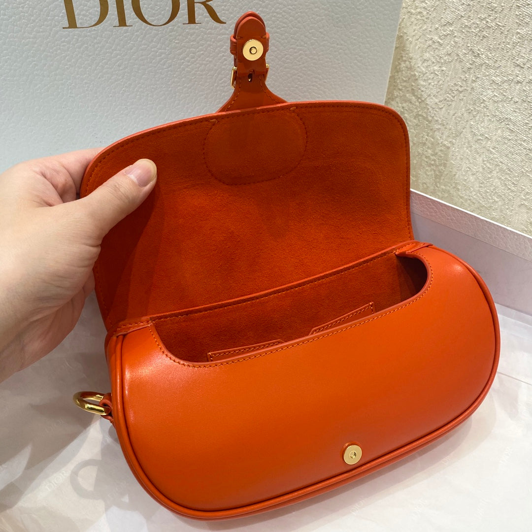 Luxury Diormedium east west bobby 22cm dark tan calfskin ghw