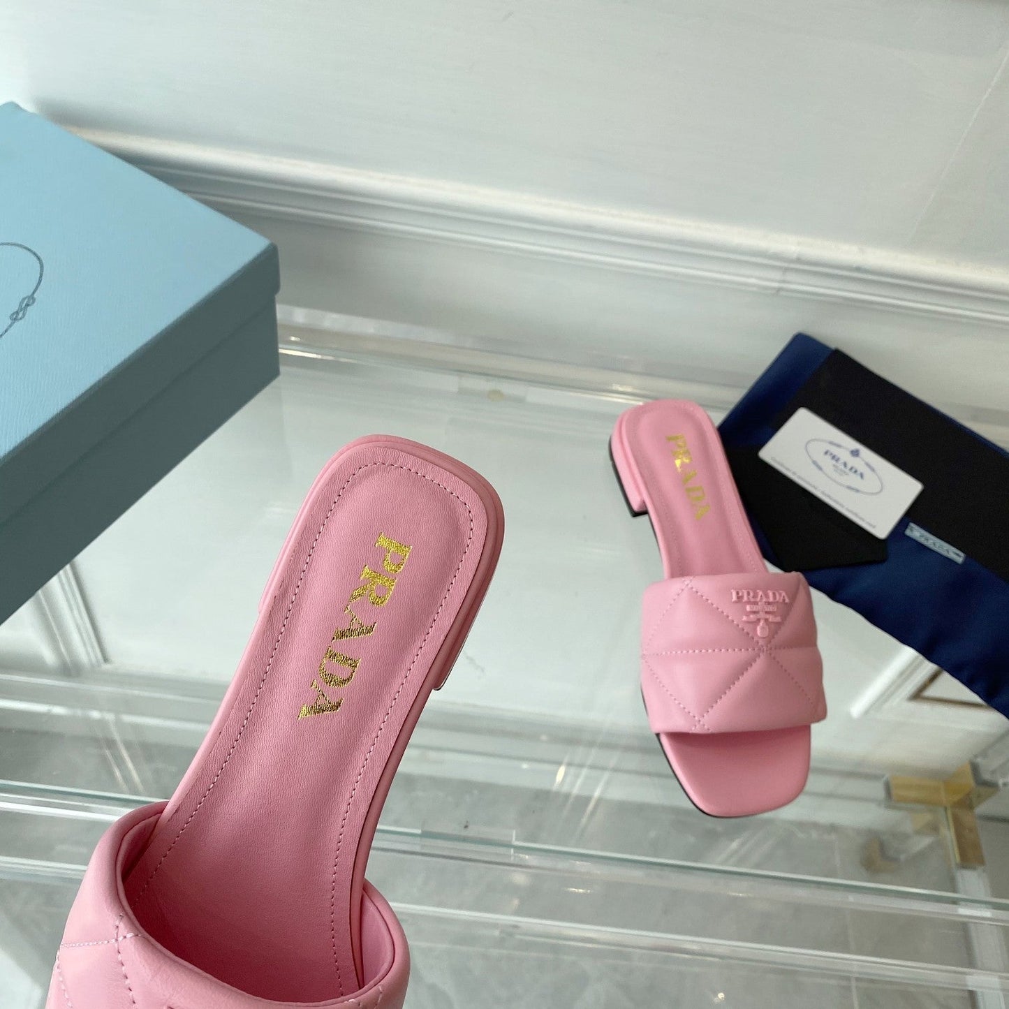Luxury PradaSlide 25 Quilted Pink leather