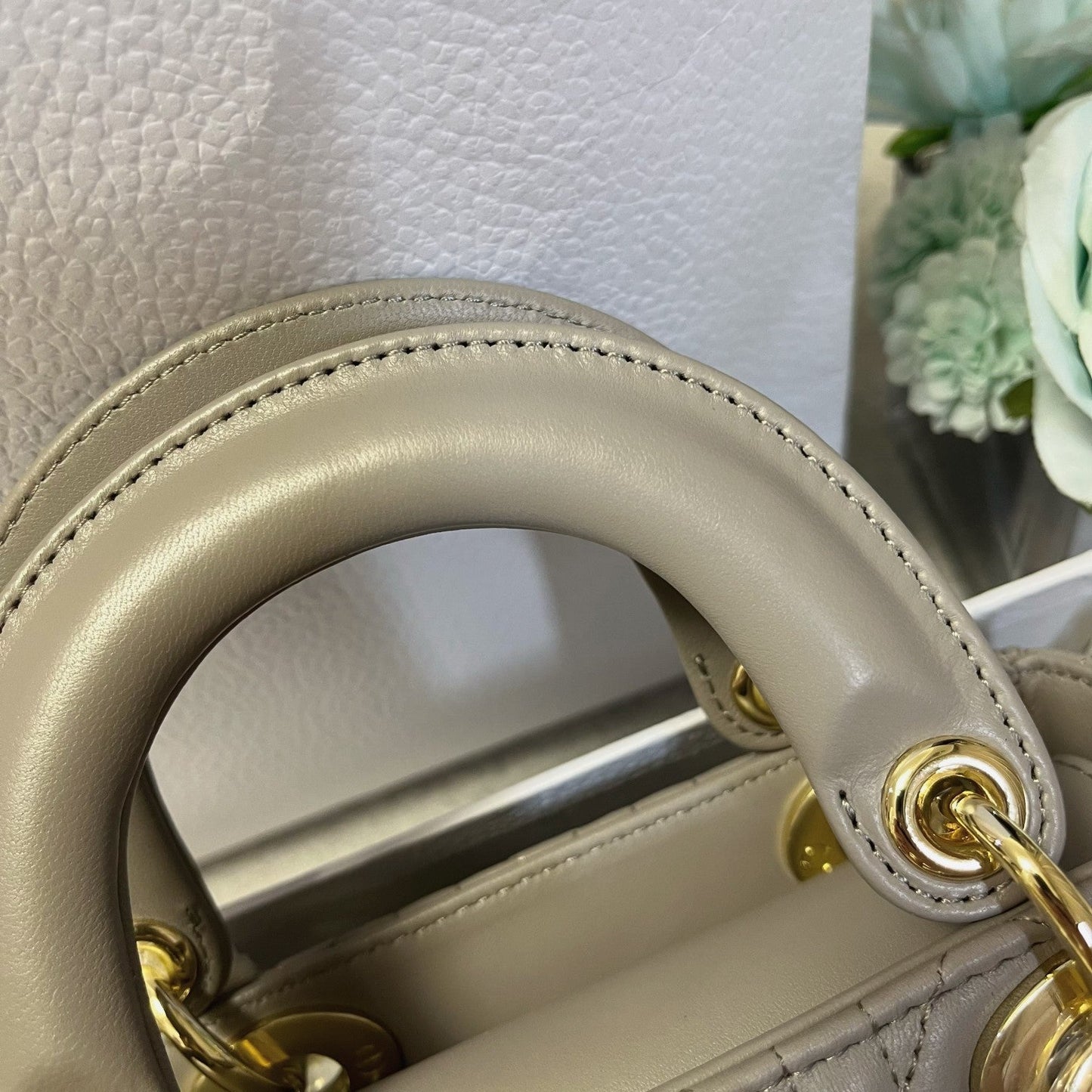 Luxury Diormini lady 17 brown grey lambskin