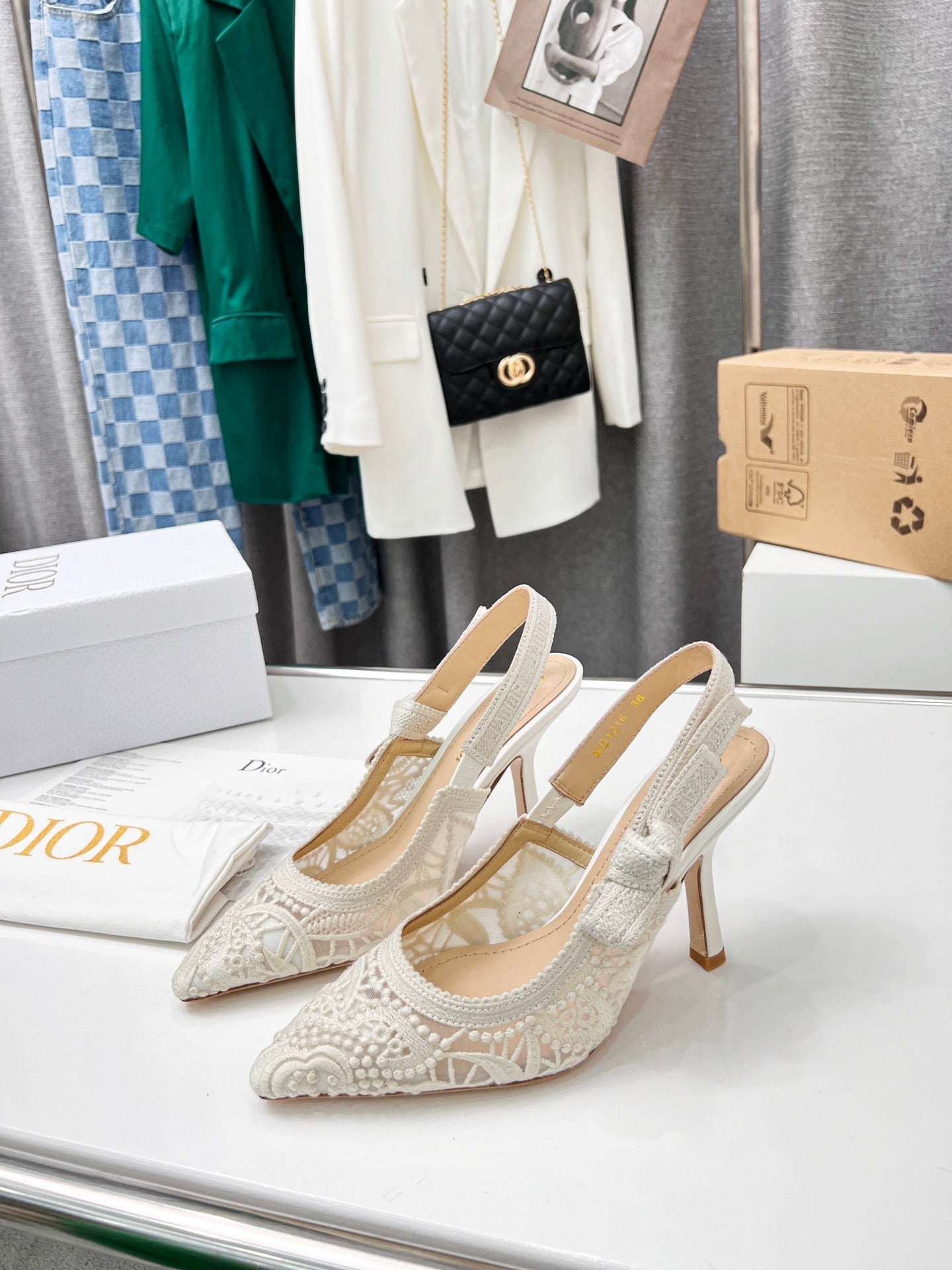 Luxury Dior25 J'A Luxury DiorSlingback Pump Mesh Fabric 237974