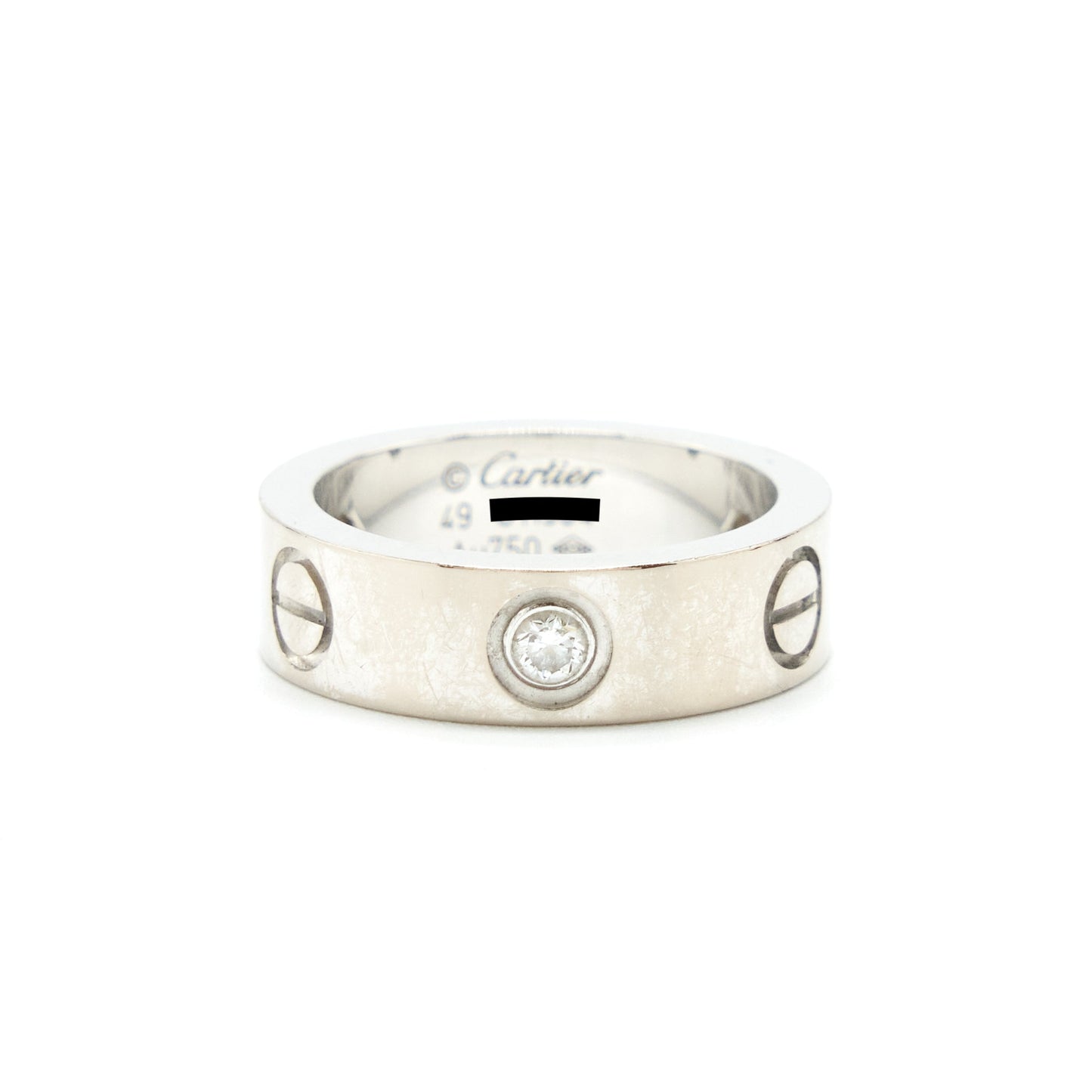 Cartier Size 49 Love Ring With Three Diamonds White Gold