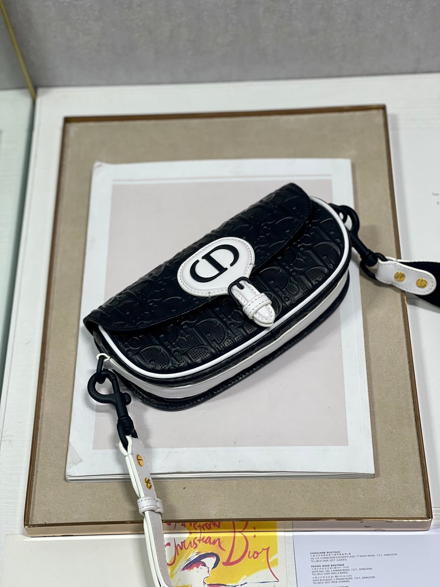 Luxury DiorBOBBY EAST-WEST 21 BAG IN BLACK LAMBSKIN
