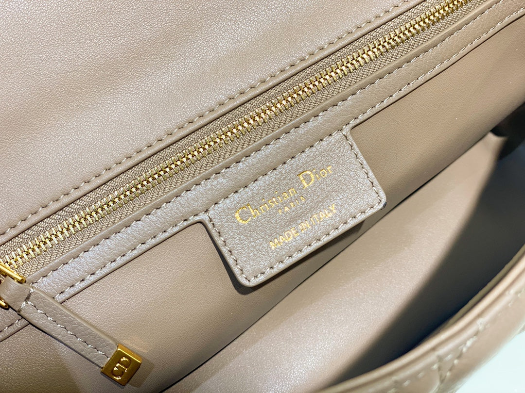 Luxury Diormedium caro 25.5 warm taupe calfskin
