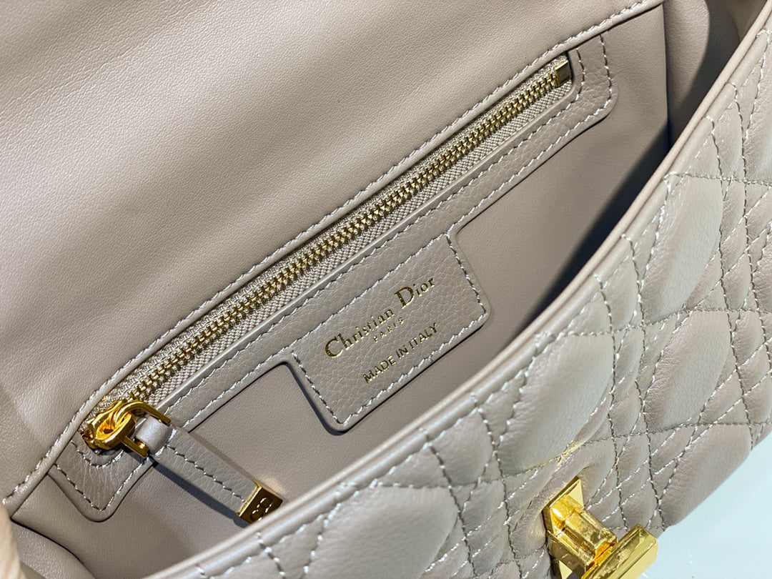Luxury DiorSMALL CARO BAG 20 WARM TAUPE CALFSKIN