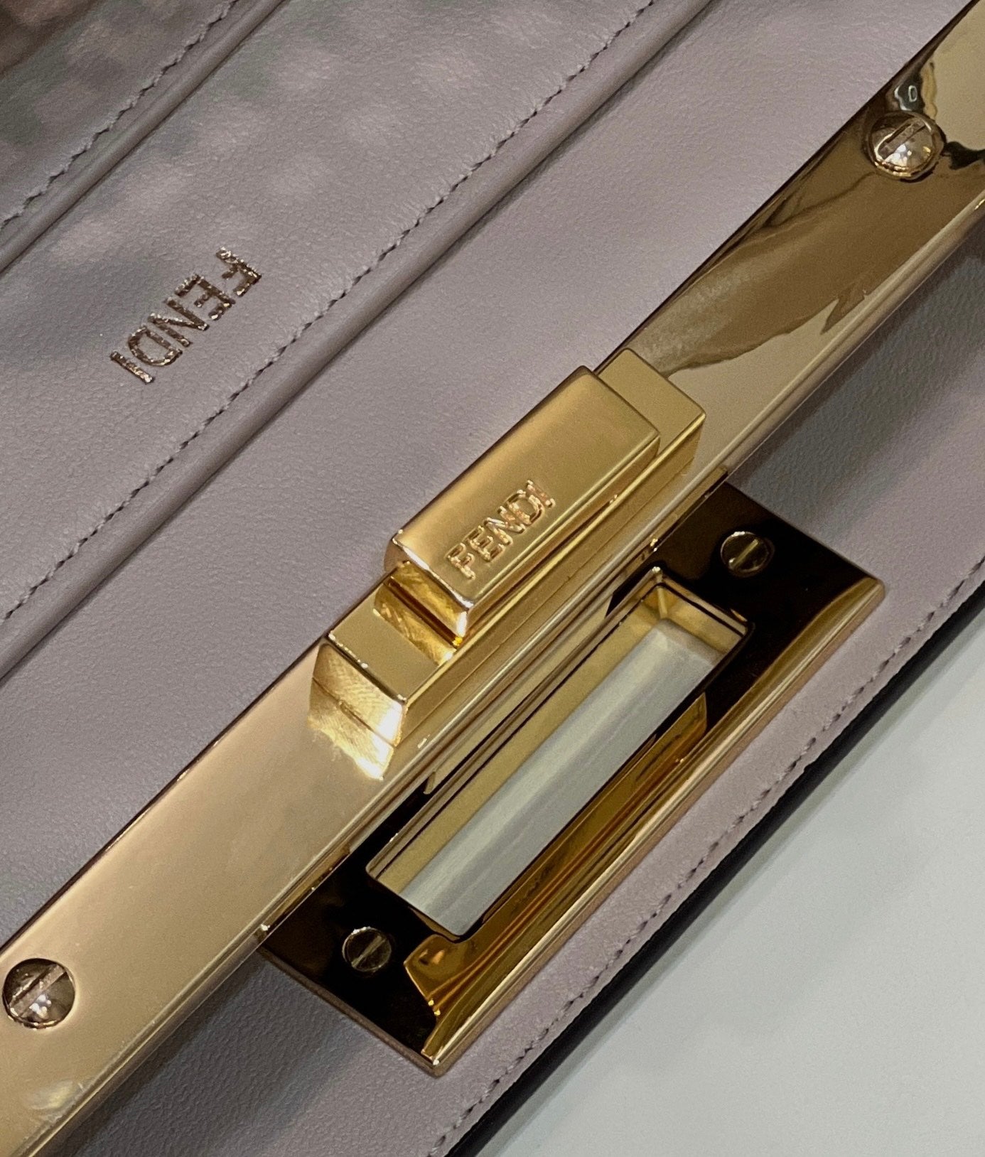 Luxury FendiPEEKABOO ISEEU 34 IN WHITE PERFORATED CALFSKIN GOLD HARDWARE