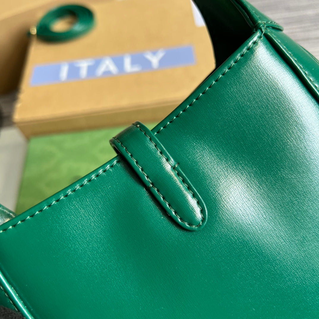 Luxury Gucci GG JACKIE MINI 19 SHOULDER BAG IN GREEN FOREST CALFSKIN