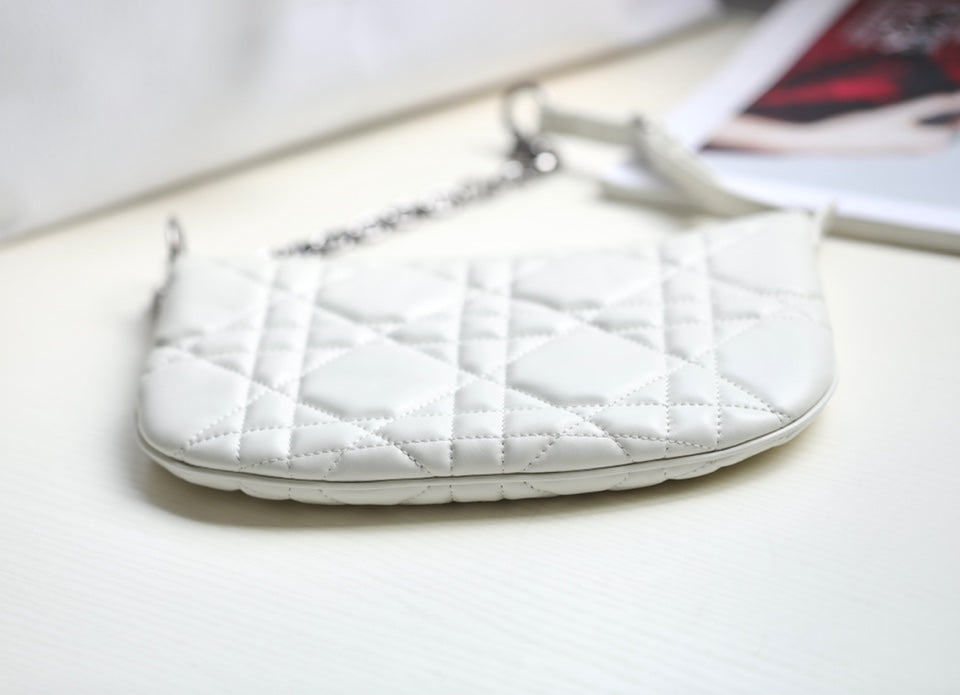 Luxury DiorMINI CARO BAG 25 IN WHITE LAMBSKIN