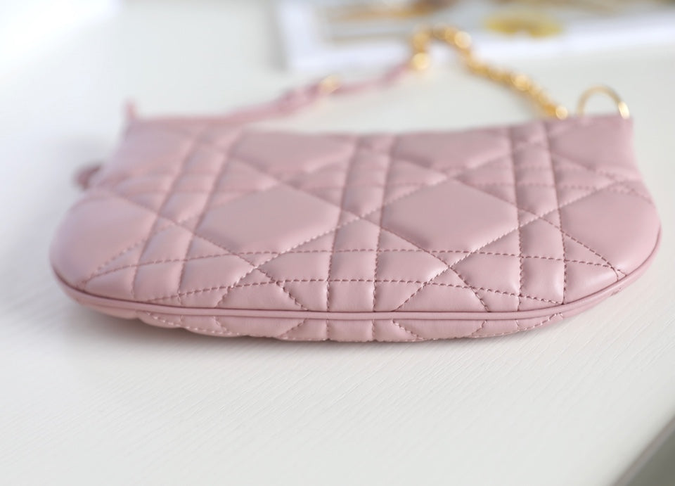 Luxury DiorMINI CARO BAG 25 IN LIGHT PINK LAMBSKIN