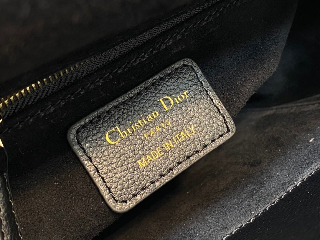 Luxury Diorsmall lady 20 black calfskin ghw