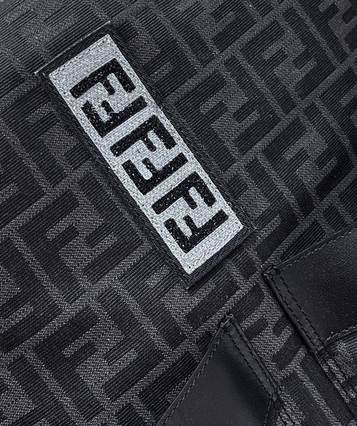 Luxury FendiLuxury FendiSTRIKE LARGE 46 FF BLACK JACQUARD FABRIC BACKPACK