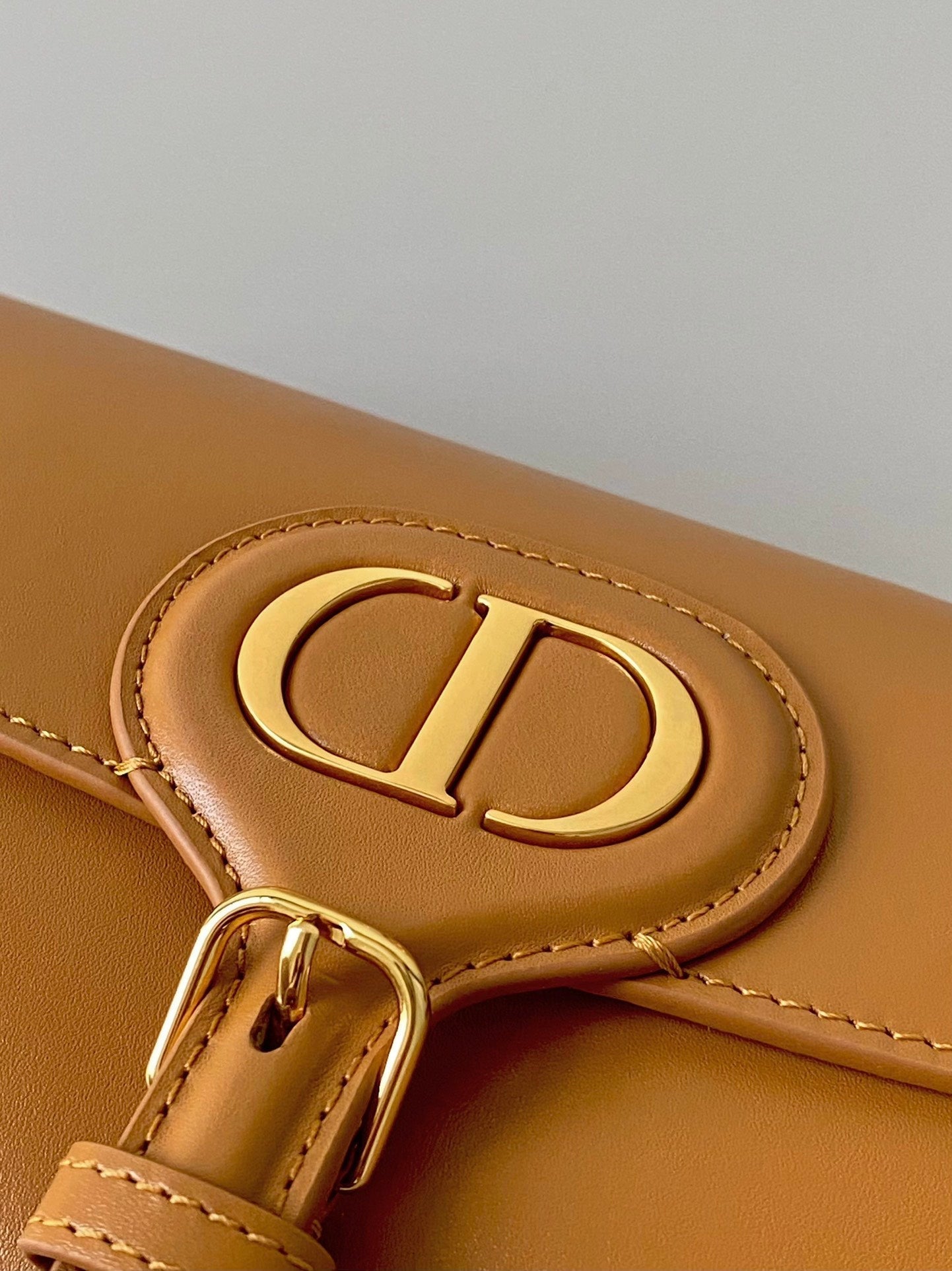 Luxury Diormedium east west bobby 22cm brown calfskin ghw