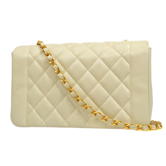 CHANEL 1994-1996 Diana Flap Medium Ivory Caviar 54876