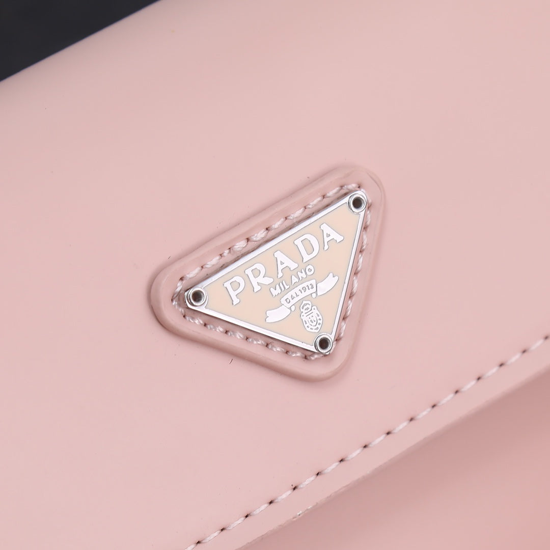 Luxury Prada23 BAG IN LIGHT PINK CALFSKIN SILVER HARDWARE
