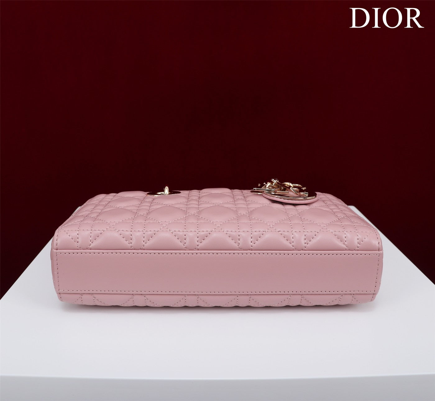 Luxury Diormedium lady d-joy 26 antique pink lambskin