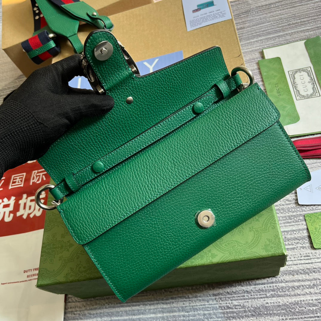 Luxury Gucci DIONYSUS SMALL 25 BAG IN EMERALD GREEN CALFSKIN