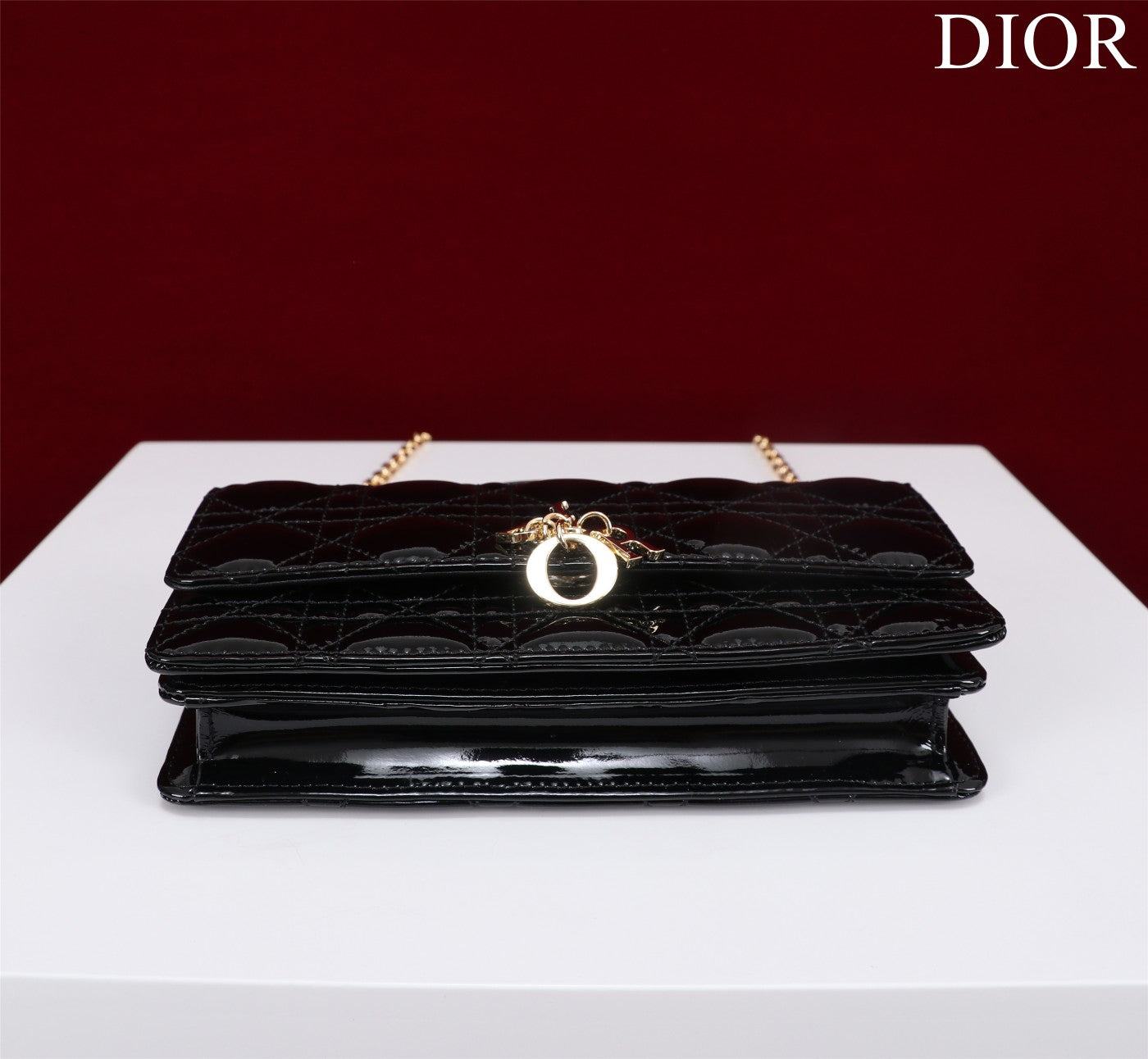 Luxury Diormy mini 21 black patent calfskin
