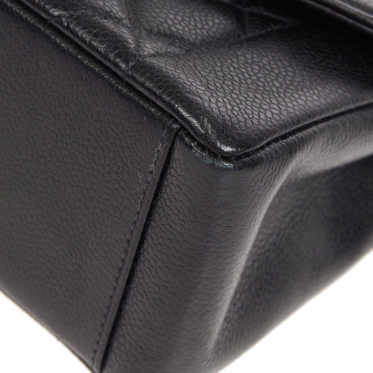 CHANEL 1994-1996 Tall Diana Flap Medium Black Caviar 17140