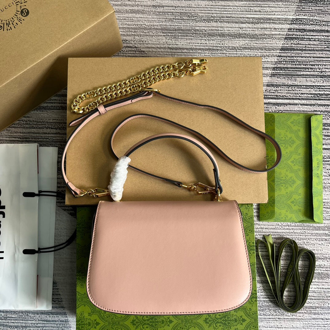 Luxury Gucci BLONDIE 23 TOP-HANDLE BAG LIGHT PINK CALFSKIN