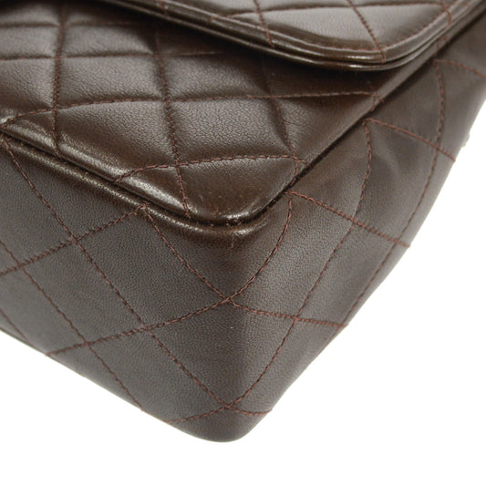 CHANEL Classic Single Flap 2 in 1 Handbag Set Brown Lambskin 24809