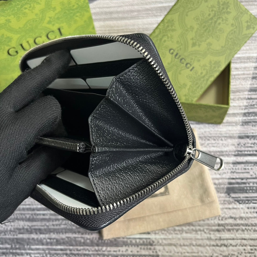 Luxury Gucci GG LONG WALLET 19 IN BLACK CANVAS