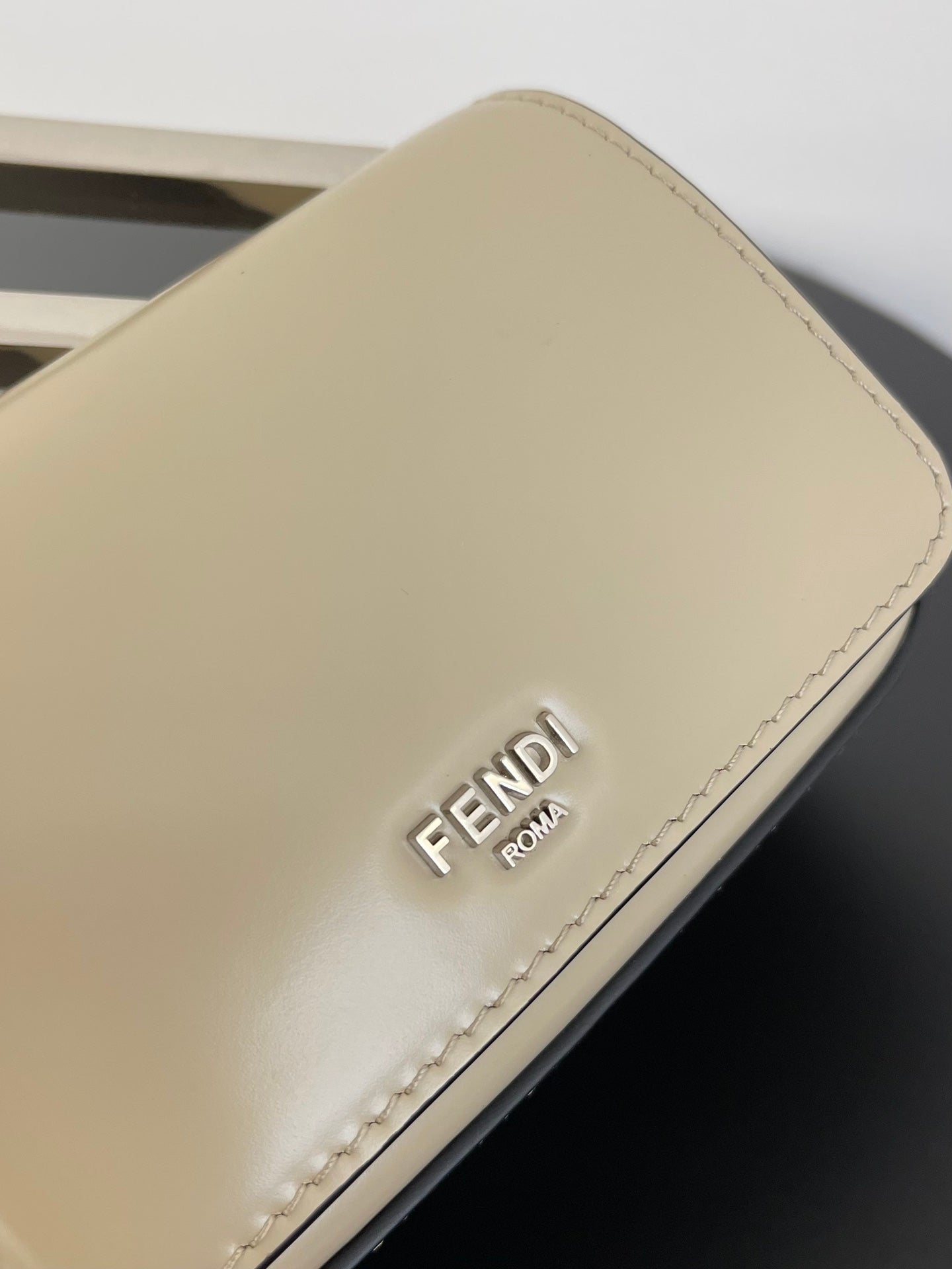 Luxury FendiLuxury FendiMINI FIRST SIGHT 13 BAG IN TAN BROWN CALFSKIN WITH SILVER HARDWARE