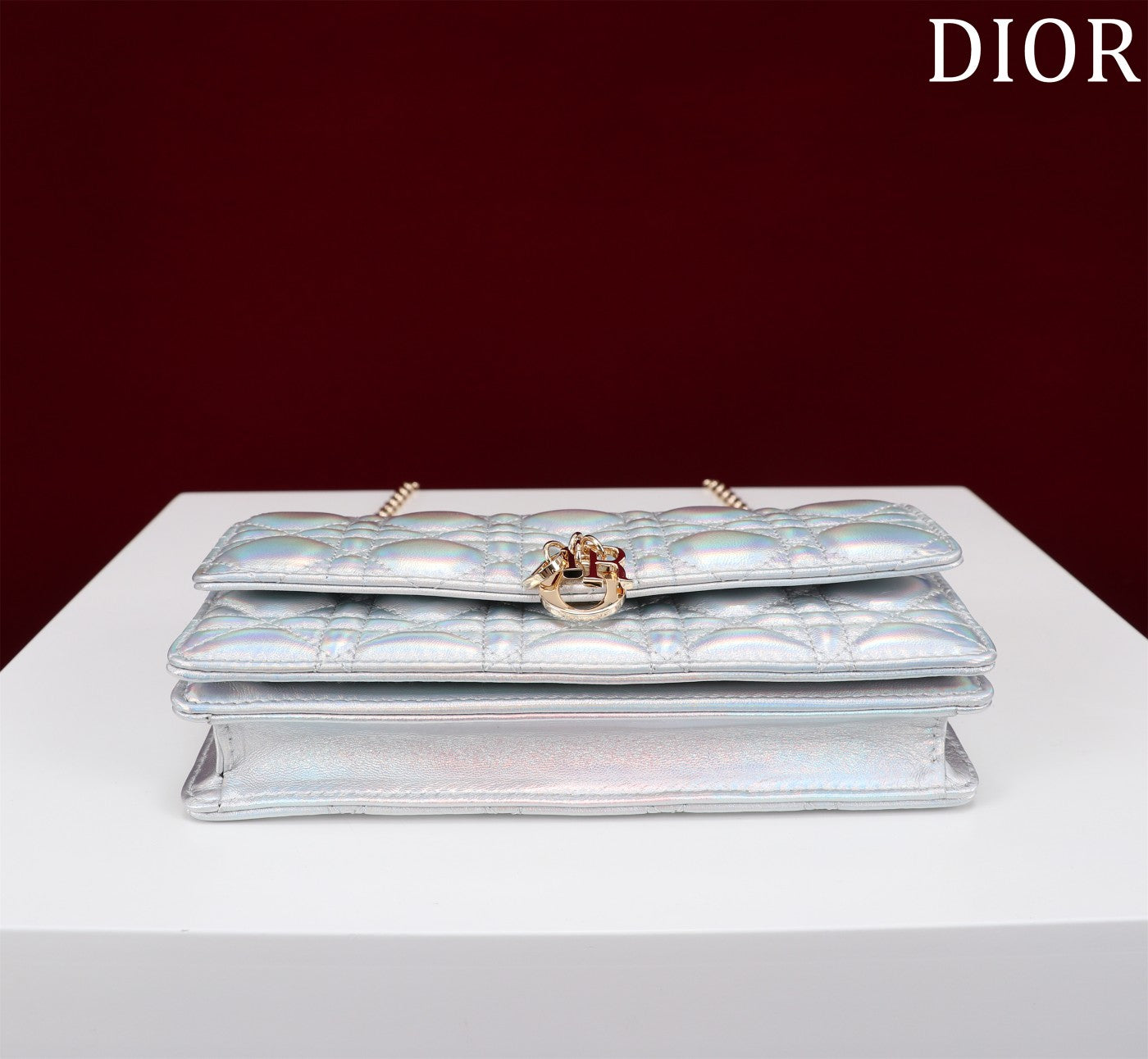Luxury Diormy mini 21 silver metalic lambskin