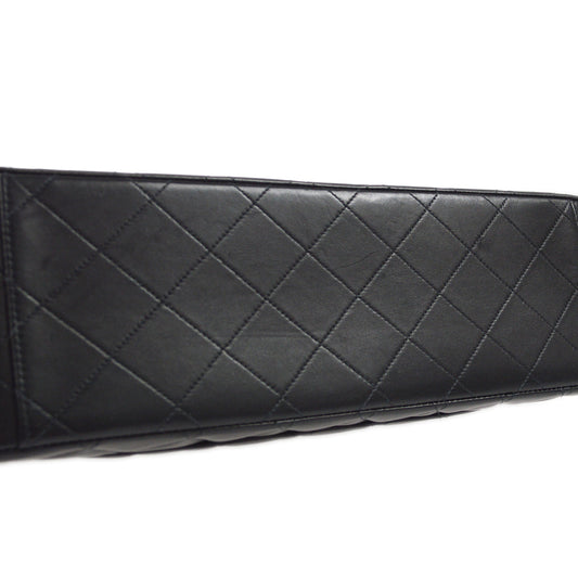 CHANEL Classic Flap Maxi Chain Shoulder Bag Black Lambskin 87293