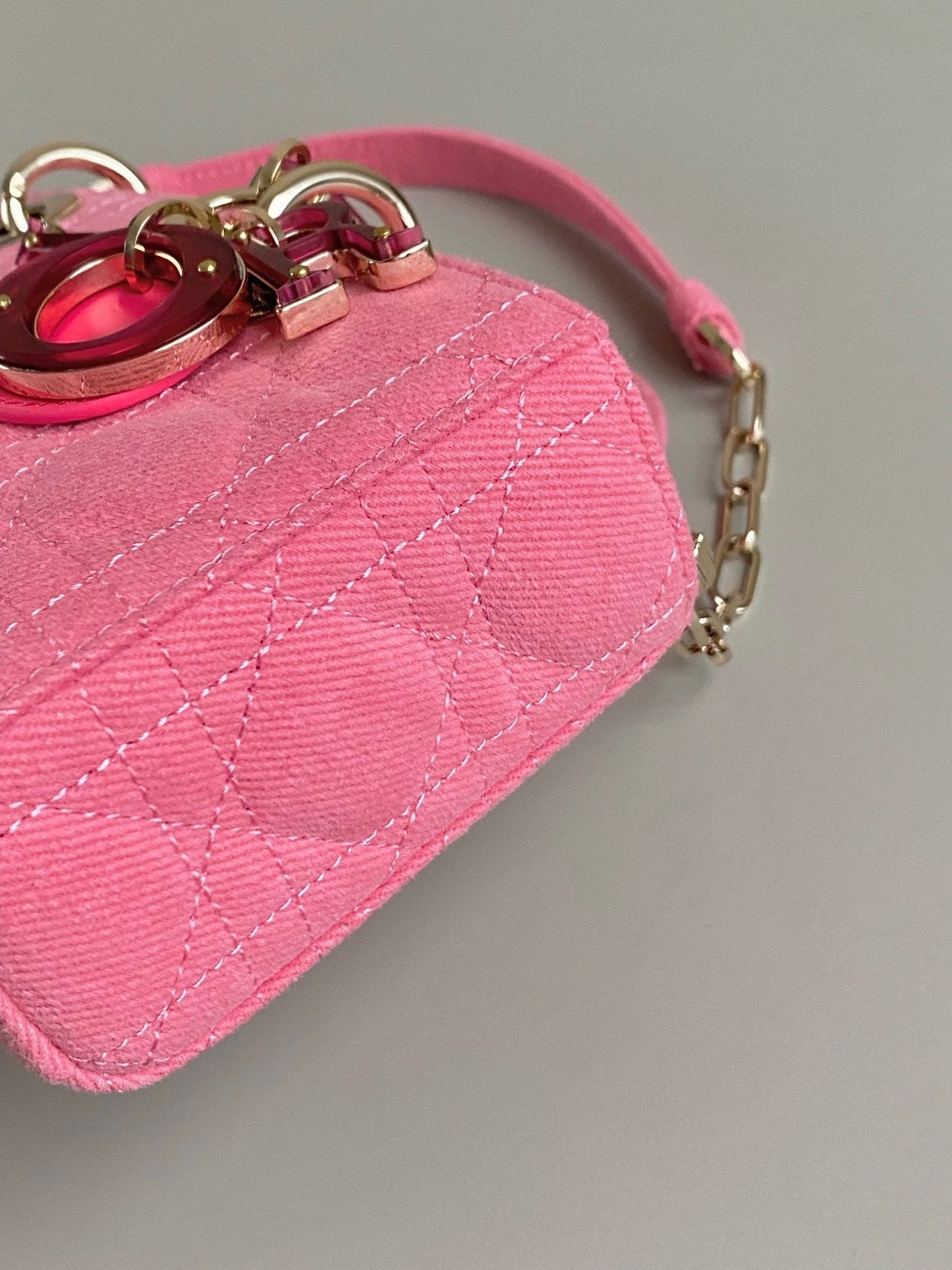 Luxury DiorD-JOY BAG 22 IN HOT PINK MACROCANNAGE DENIM