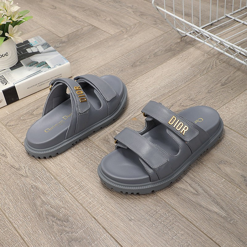 Luxury Dior DIORact dad sandal mule grey lambskin