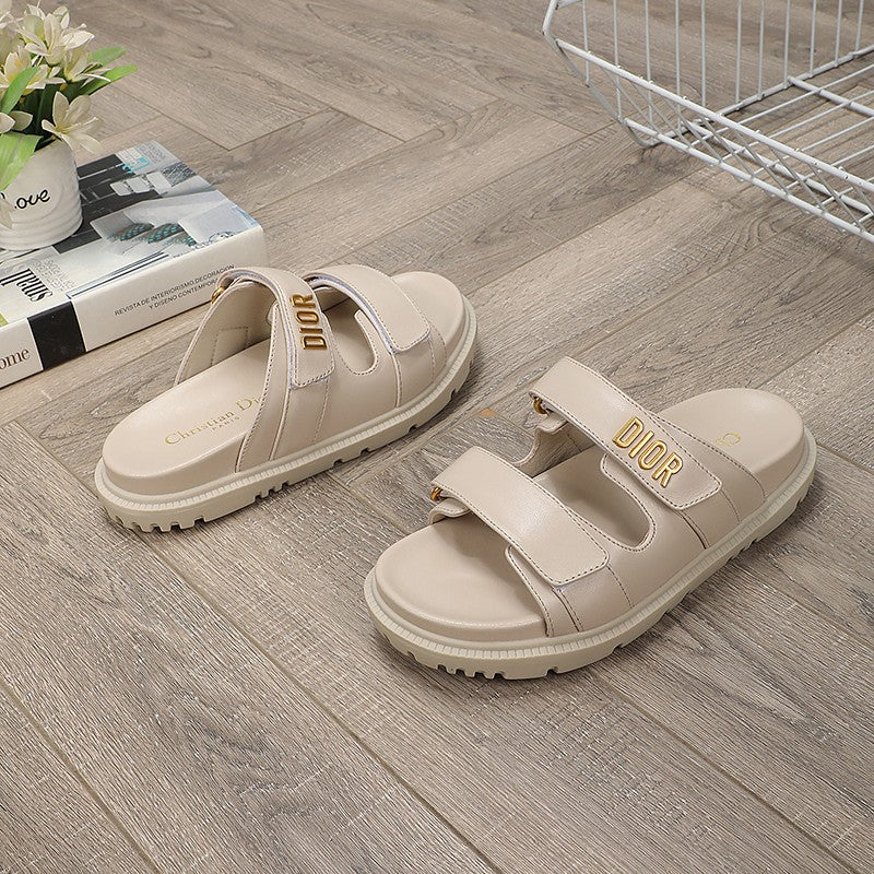 Luxury Dior DIORact dad sandal mule nude lambskin