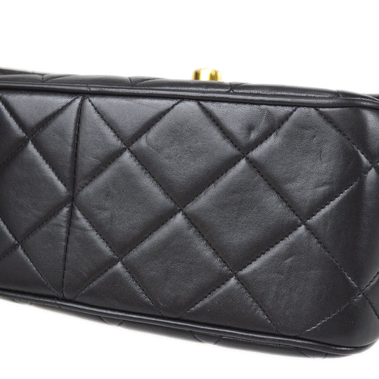 CHANEL 1994-1996 Big CC Straight Flap Medium Black Lambskin 56976