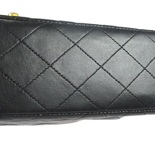 CHANEL 1996-1997 Classic Flap Handbag Medium Black Lambskin 76948