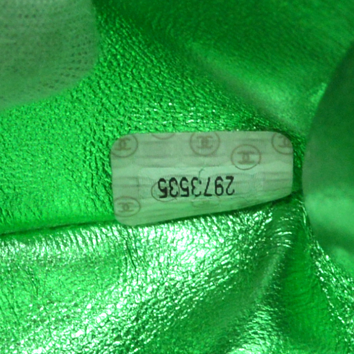 CHANEL 1994 Classic Flap Handbag Medium Metallic Green Lambskin 66857