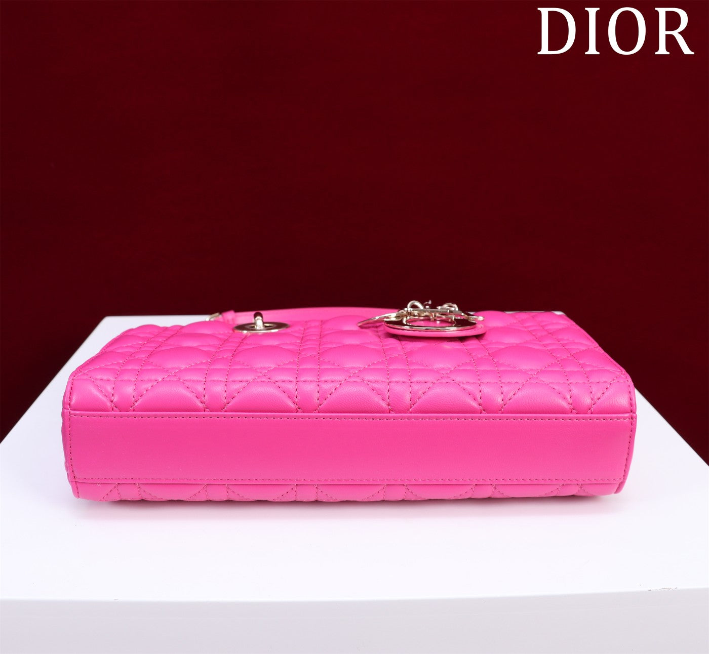 Luxury Diormedium lady d-joy 26 pink lambskin