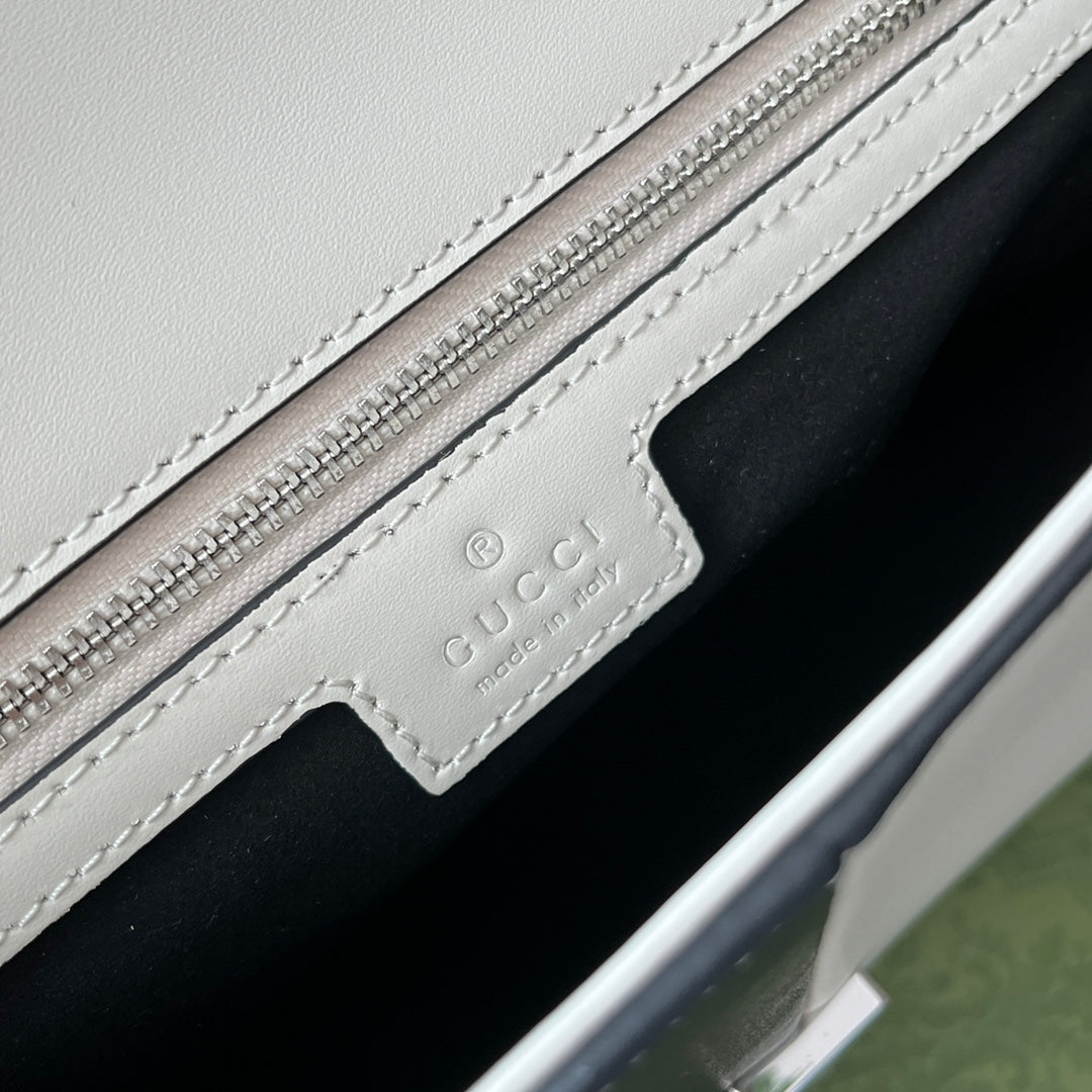 Luxury Gucci PETITE SMALL SHOULDER BAG 27 IN BLACK MIX WHITE CALFSKIN