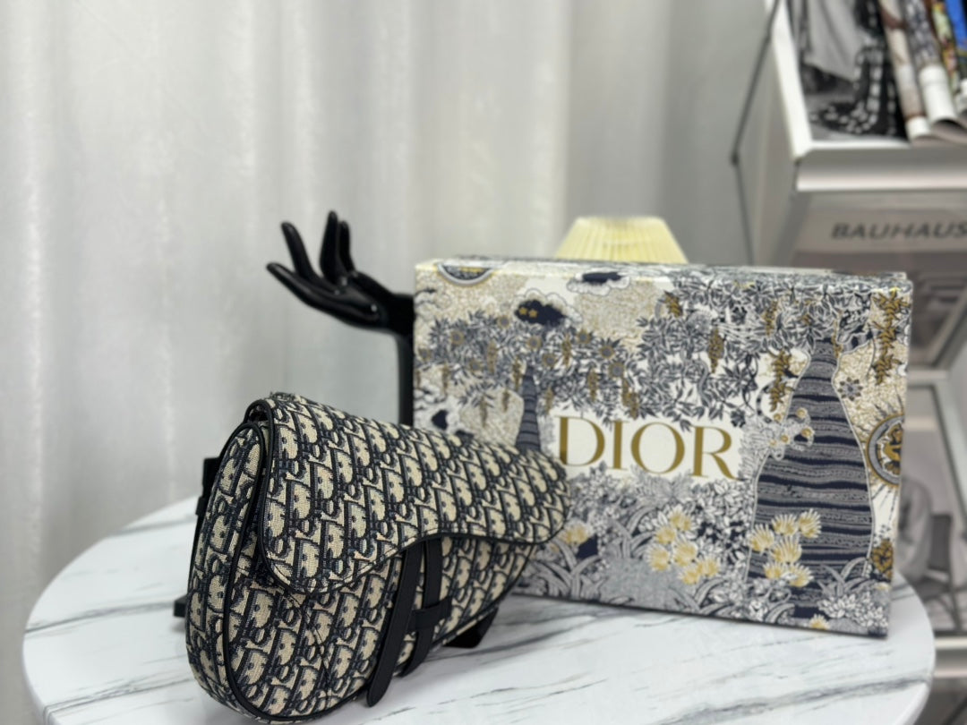 Luxury DiorSADDLE 28 BAG IN BEIGE AND BLACK OBLIQUE JACQUARD