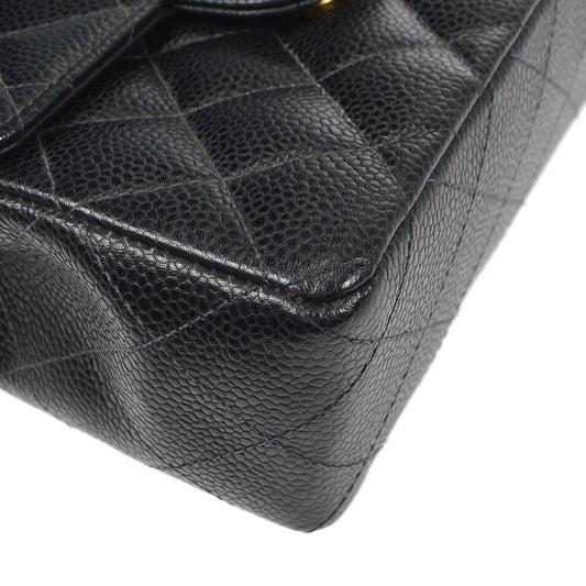 CHANEL 2003-2004 Classic Flap Mini Square 17 Black Caviar 78316