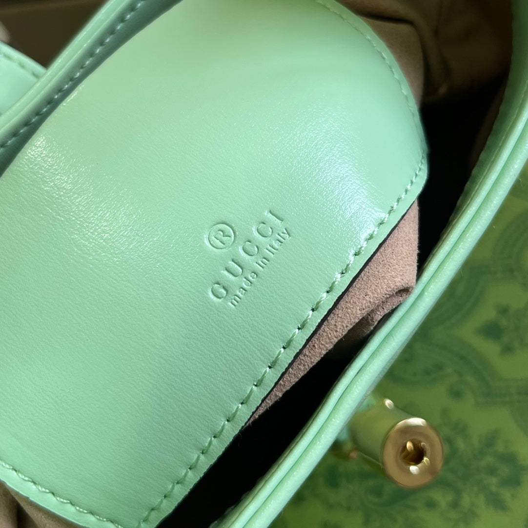 Luxury Gucci GG JACKIE MINI 19 SHOULDER BAG IN LIGHT GREEN CALFSKIN