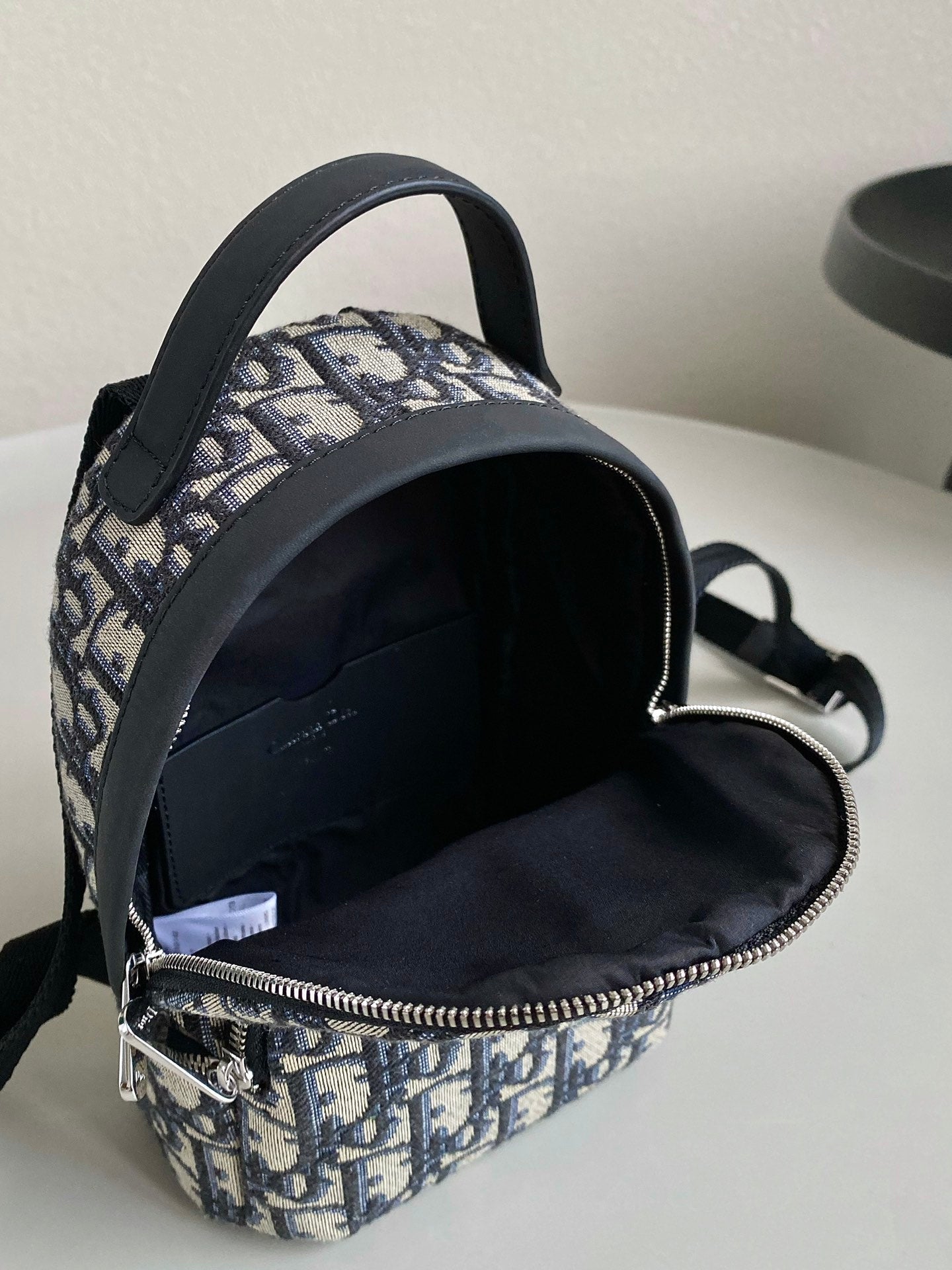Luxury DiorMINI RIDER BACKPACK 24 BEIGE AND BLACK OBLIQUE JACQUARD