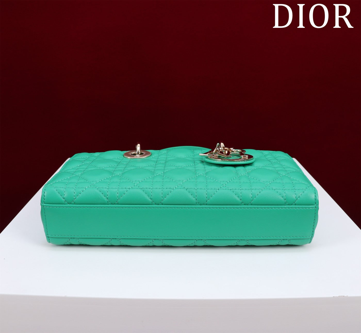 Luxury Diormedium lady d-joy 26 jade green lambskin