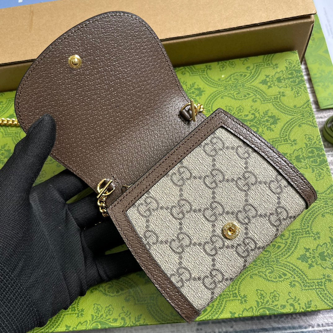 Luxury Gucci BLONDIE INTERLOCK MINI SHOULDER BAG 12 IN BEIGE CANVAS AND DARK BROWN CALFSKIN TRIM